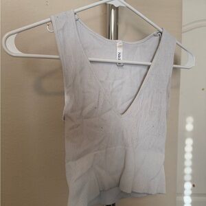 Nikibiki Ribbed V-Neck Crop Top